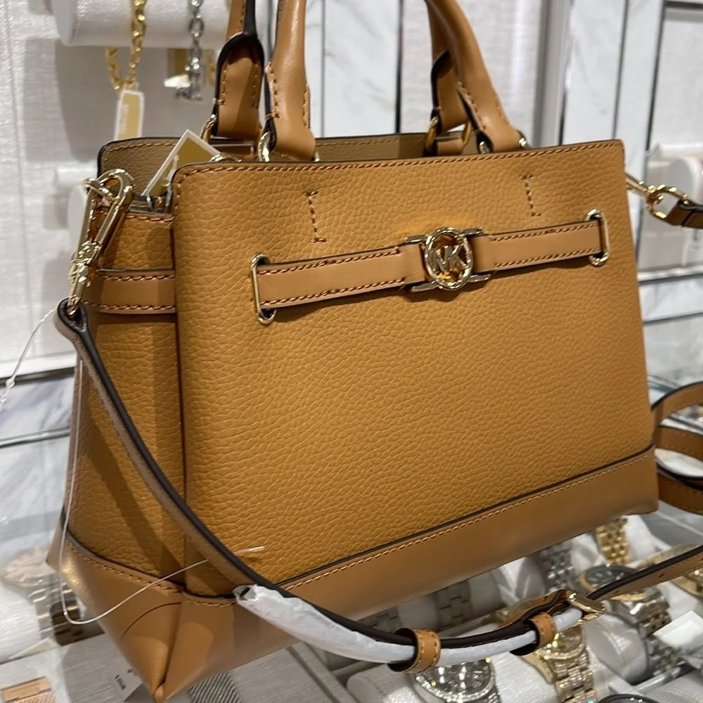 Michael Kors Reed Small Satchel Crossbody Center Zip Bag Color: Deer NWT
